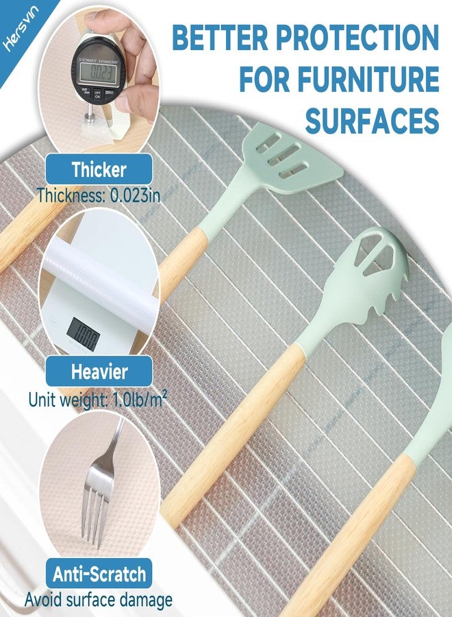 Hersvin Shelf Liners 22 in x 20 ft EVA Drawer Mats, Non-Adhesive Cupboard Protector, Kitchen Cabinet Lining Fridge Liner (Clear Flat Dot, 56x610cm) - Image 3